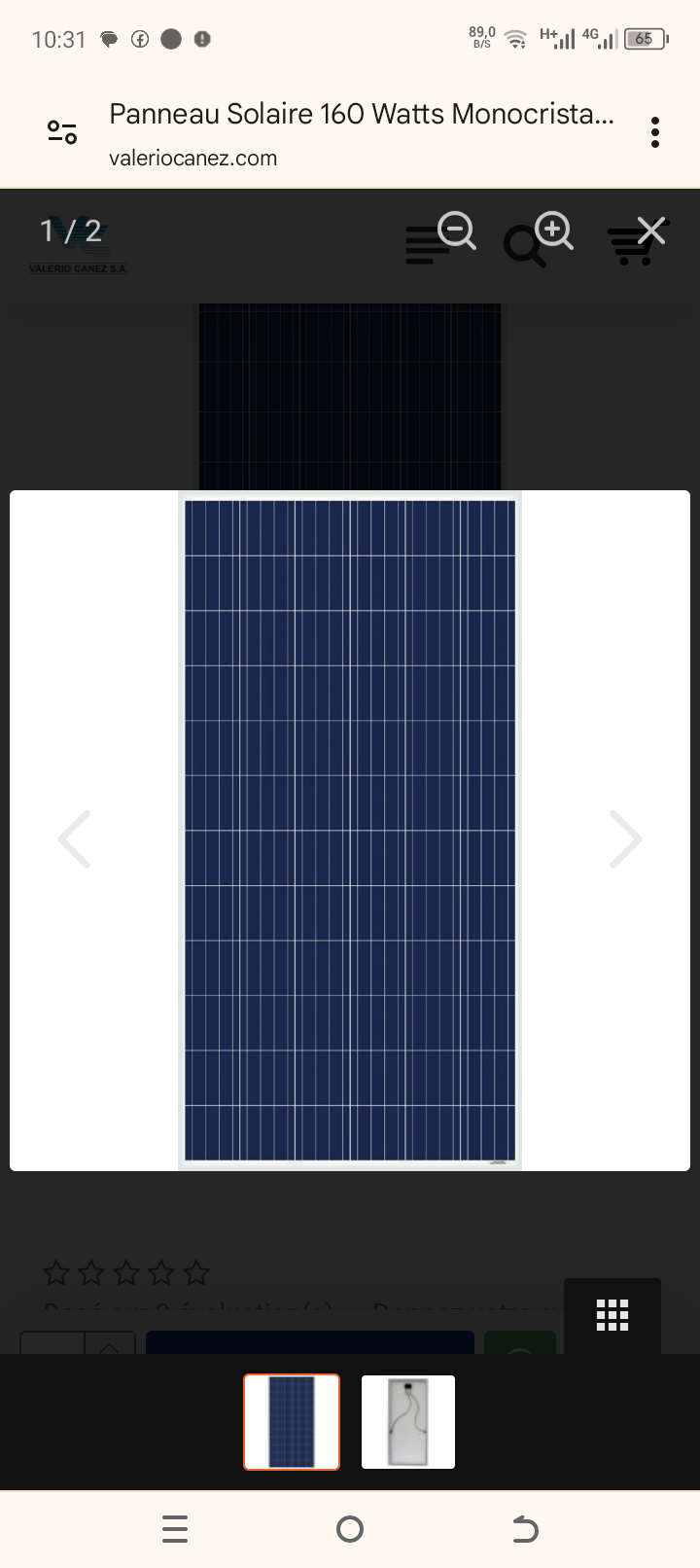 Panneau solaire monocristalin